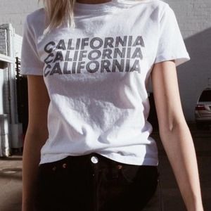 Brandy Melville White California Graphic Shirt